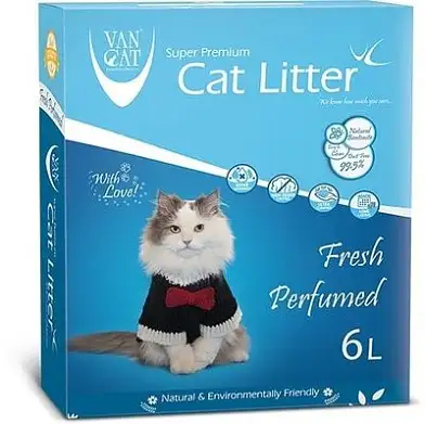 Van Cat комкующийся наполнитель для кошек с ароматом весенней свежести "идеальные комочки", коробка