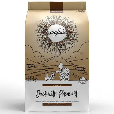 CRAFTIA NATURA сухой корм для взрослых собак миниатюрных и мелких пород с уткой и фазаном