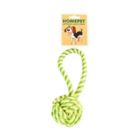 Купить homepet seaside игрушка для собак узел из каната с петлей желто-синий